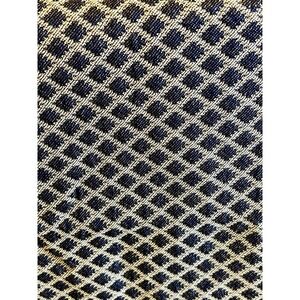Vintage Navy Cream Upholstery Fabric 2 Yards Heavyweight Woven Geometric 53x72